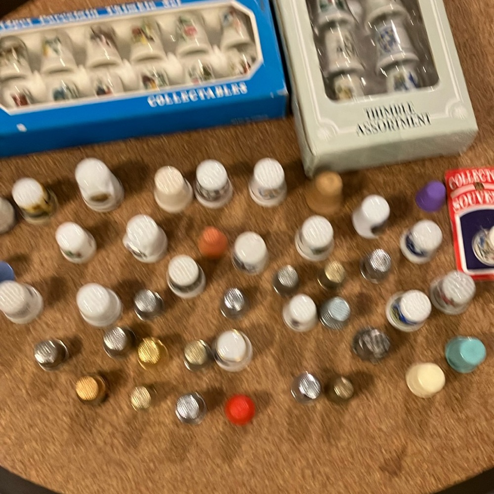 Big lot of 61 piece assorted thimbles collection +3